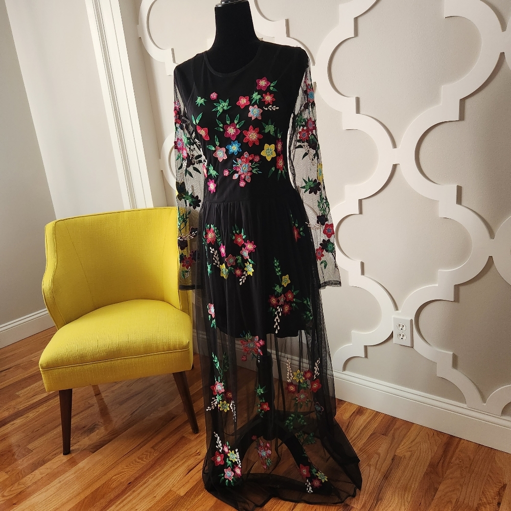 ASOS Black Floral Maxi Dress